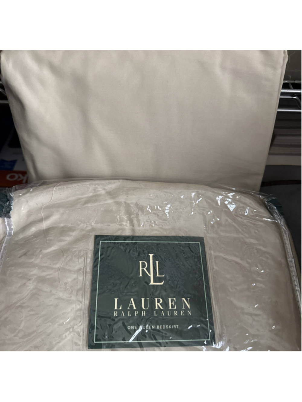 Lauren Ralph Lauren Classic Solid Queen Duvet & Bedskirt Linen Color NWT Vintage - Picture 2 of 2